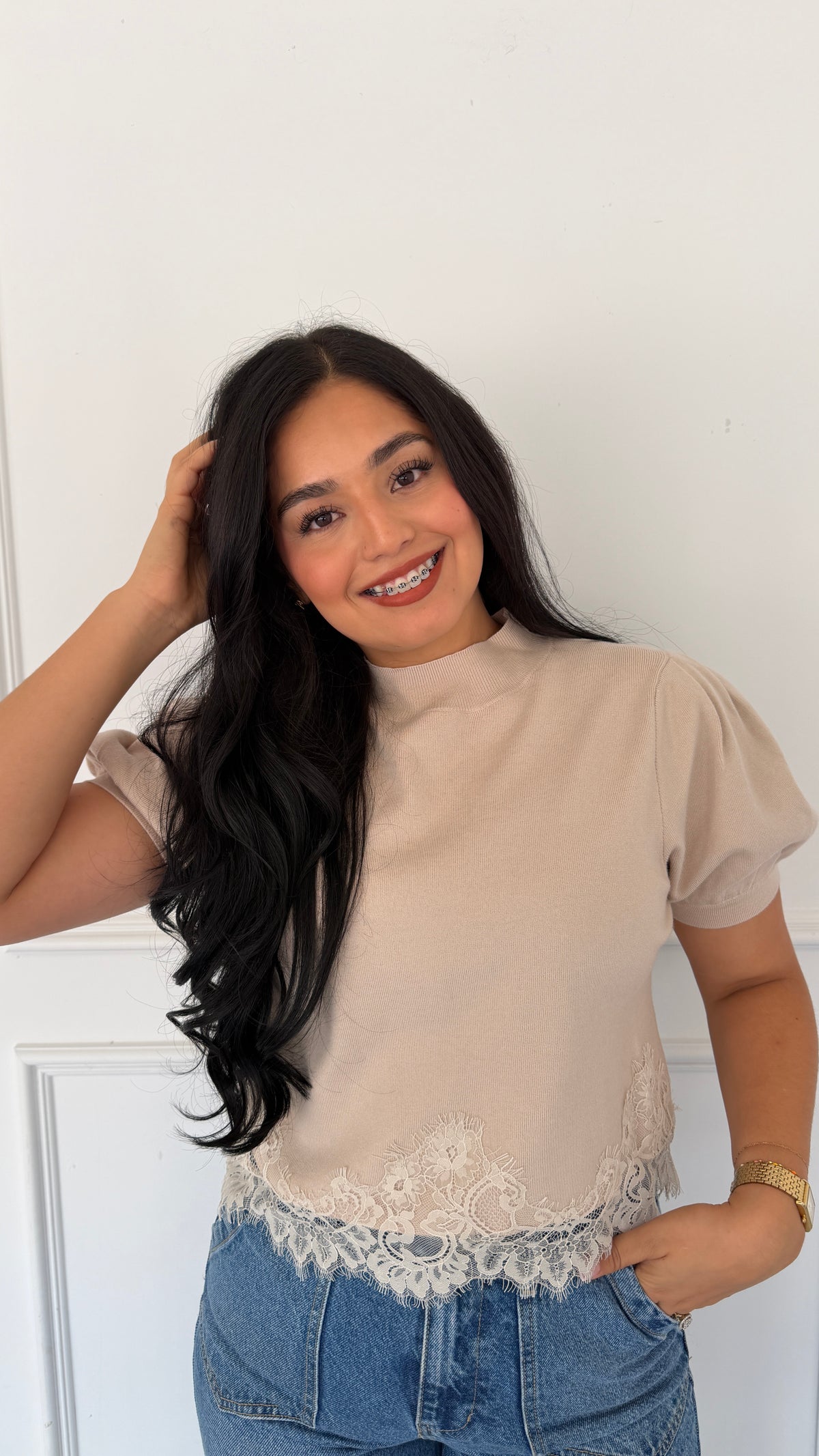 CELINE CREAM TOP
