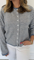 Load image into Gallery viewer, AMARA BLUE STRIPE CARDIGAN
