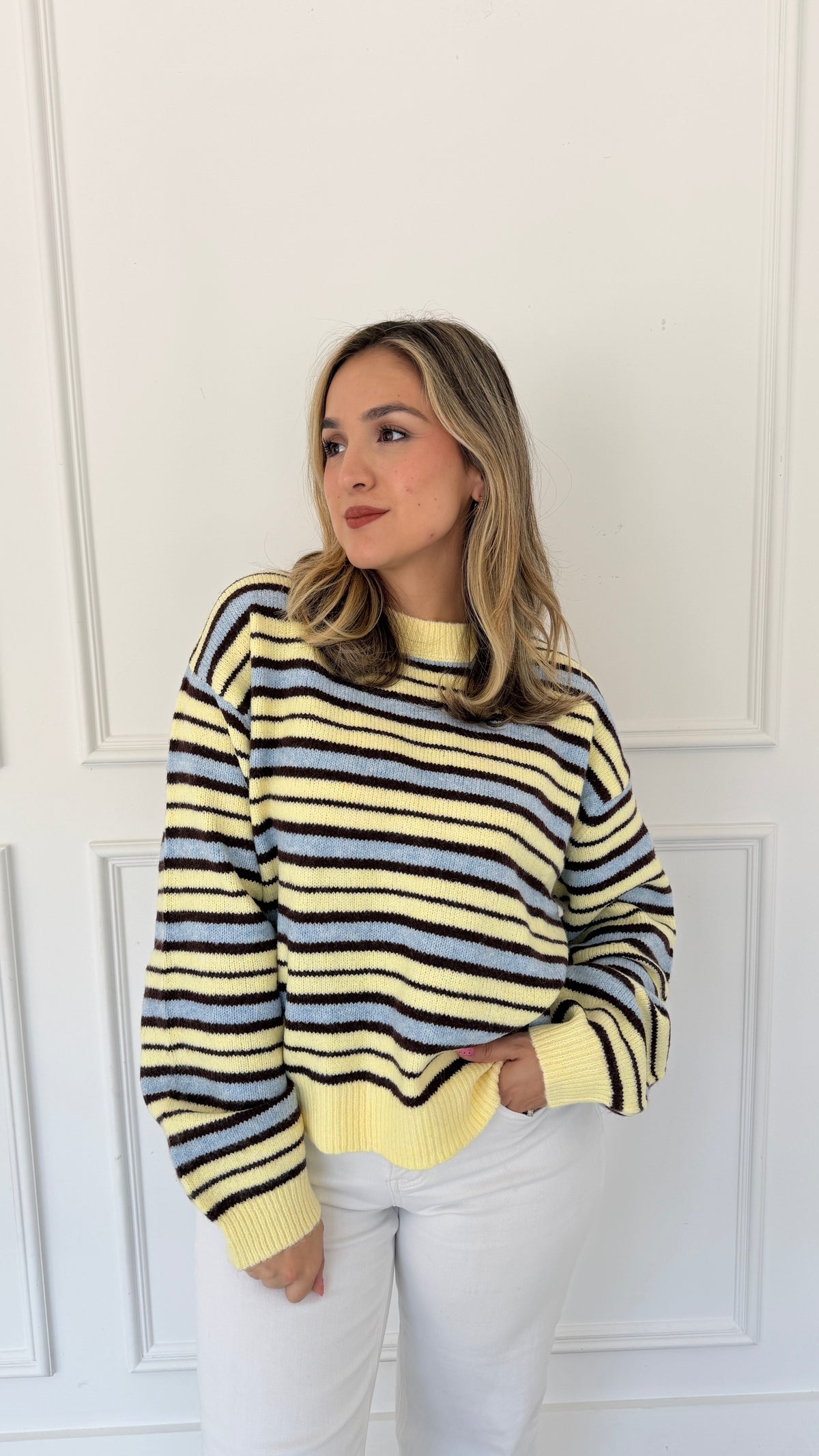 SIENNA MULTI-YELLOW SWATER