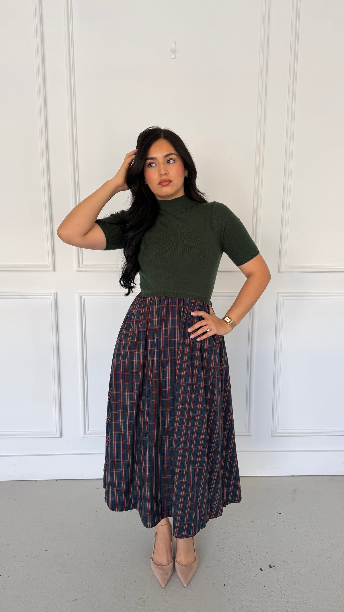 THE GREEN PINE MIDI DRESS