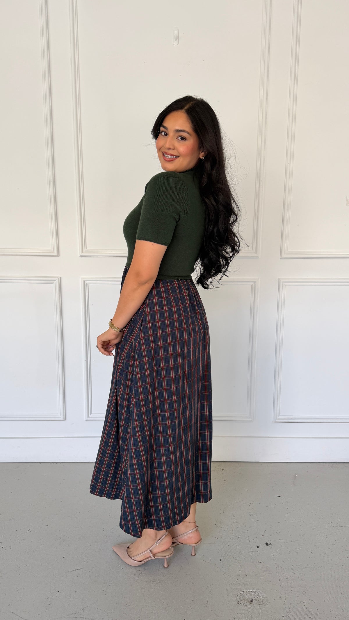 THE GREEN PINE MIDI DRESS