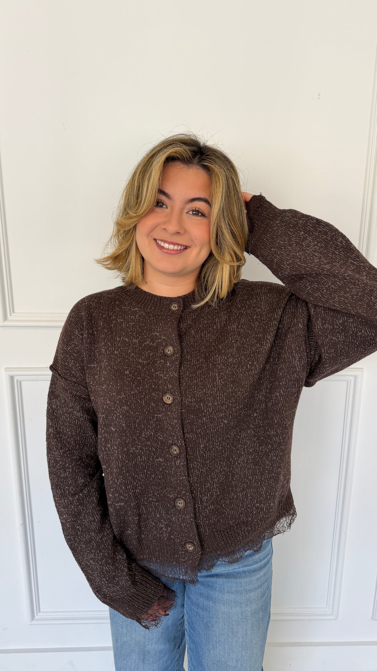 QUINN DARK BROWN CARDIGAN