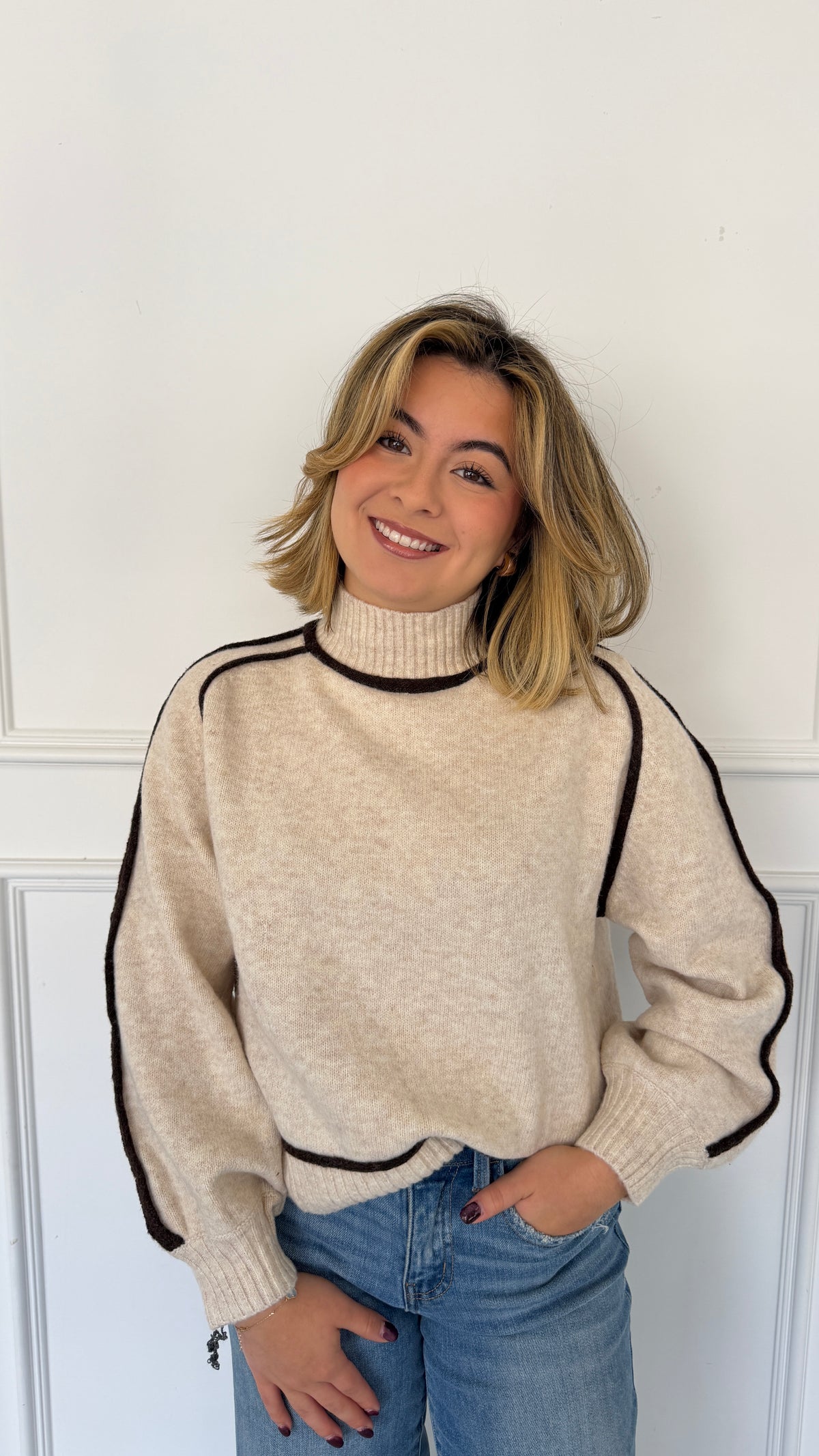 COLLINS OATMEAL SWEATER TOP