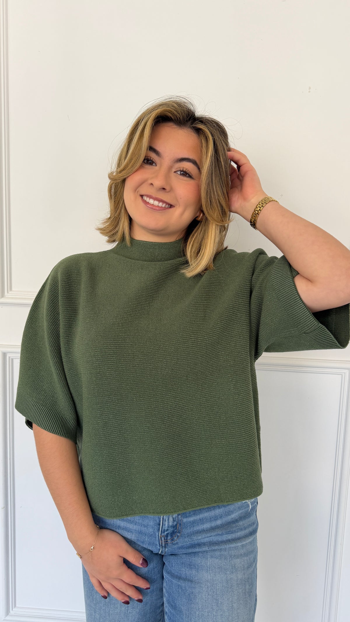 NOELLE OLIVE TOP