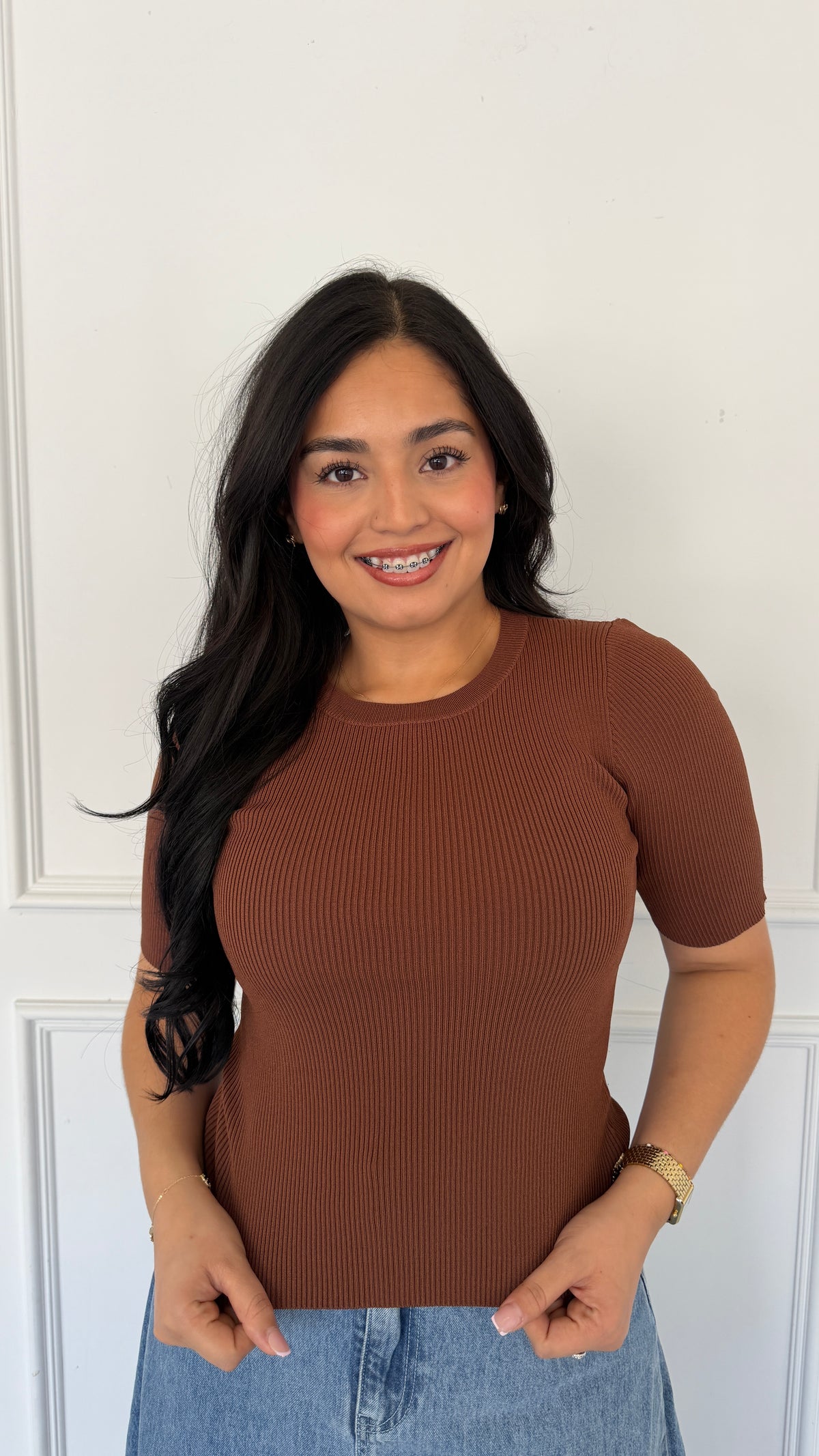 AMELIE BROWN TOP