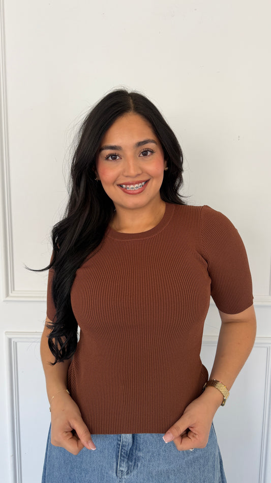 AMELIE BROWN TOP