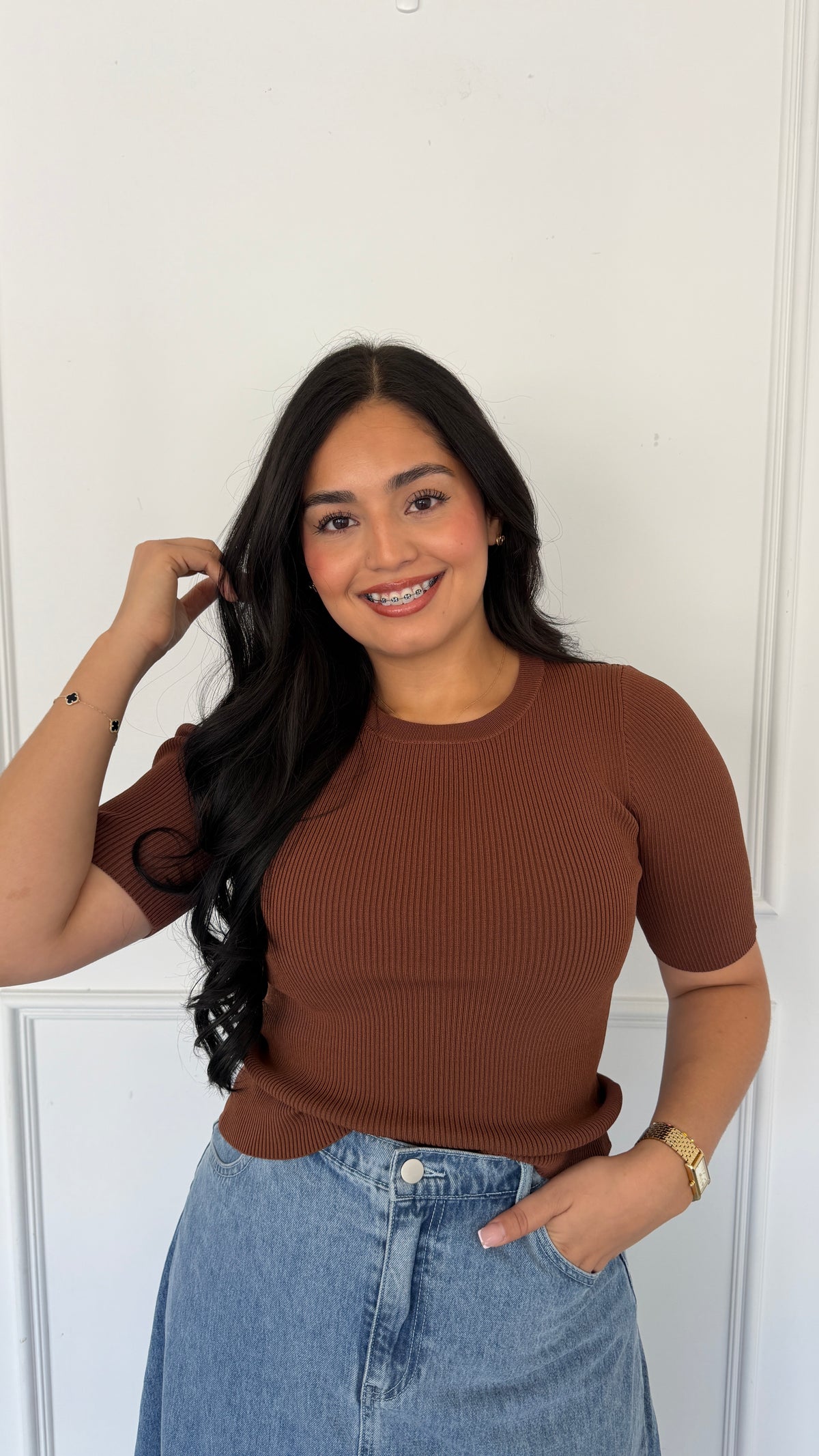 AMELIE BROWN TOP