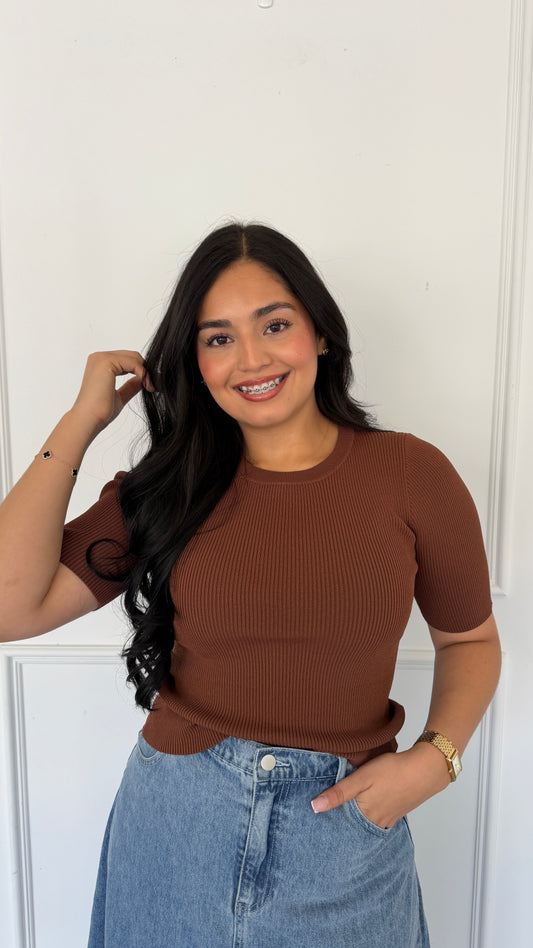AMELIE BROWN TOP
