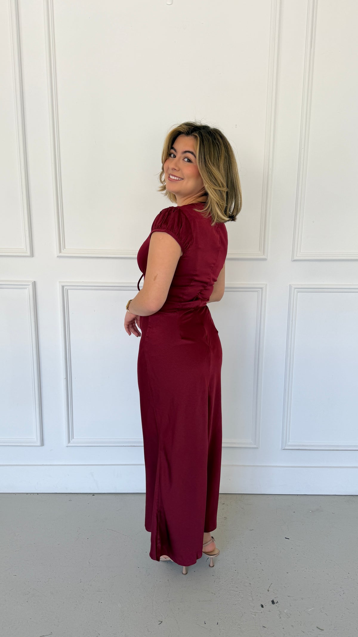 CAROLINE WINE DRESS