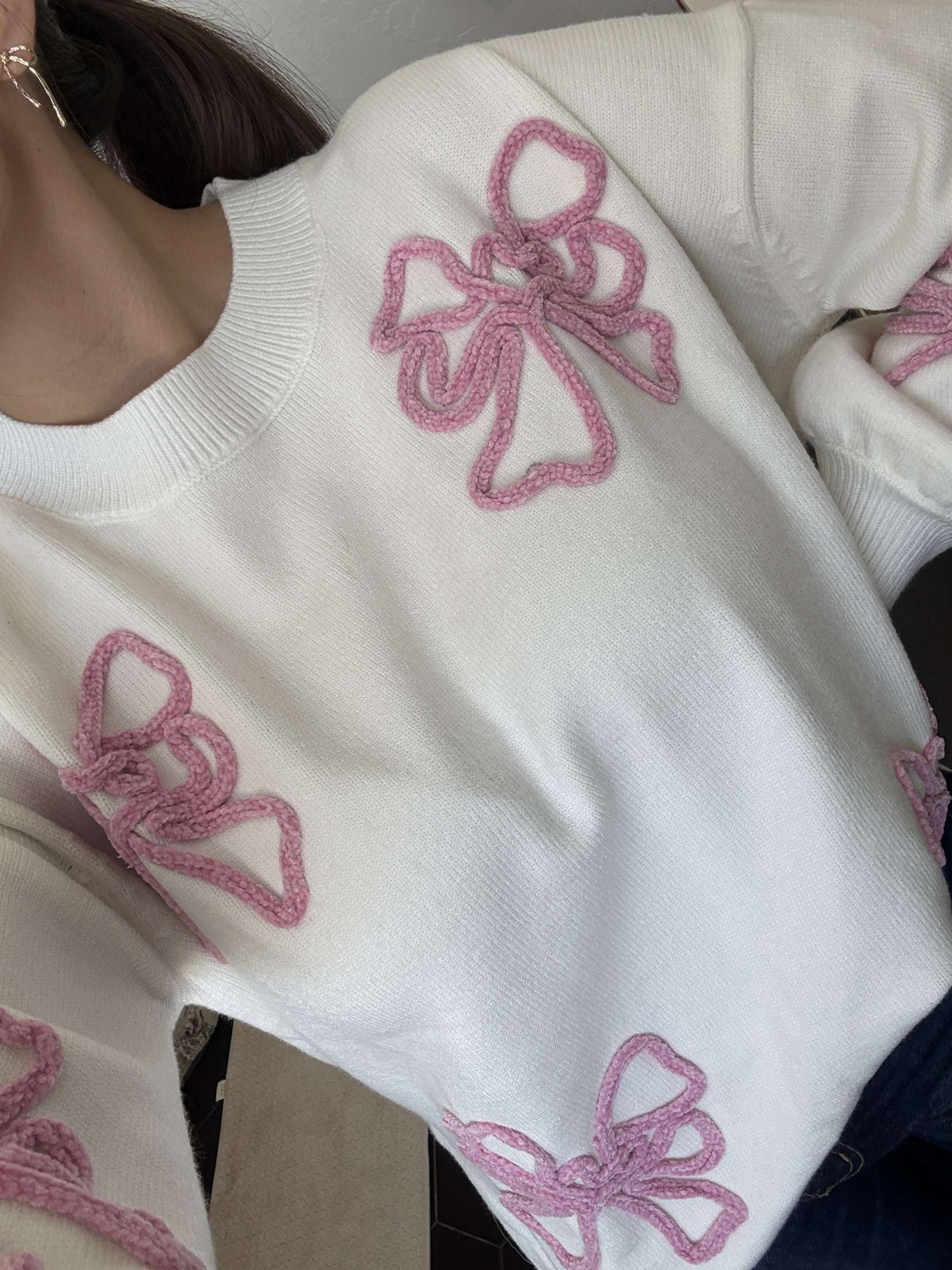 Pink Bow Sweater