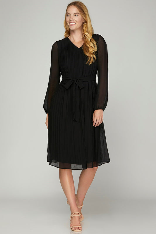 Keila Black Midi Dress