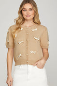 Load image into Gallery viewer, Bow Taupe Cardigan
