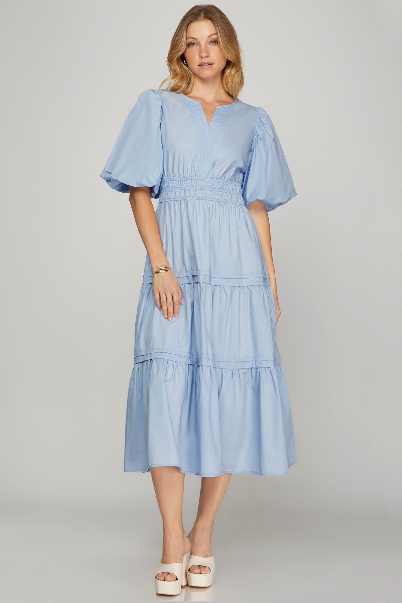 Mellanie Blue Midi Dress