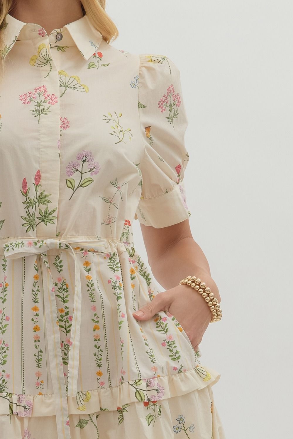 Botanical Flowers Midi dress