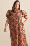 Load image into Gallery viewer, Elora red floral midi dress
