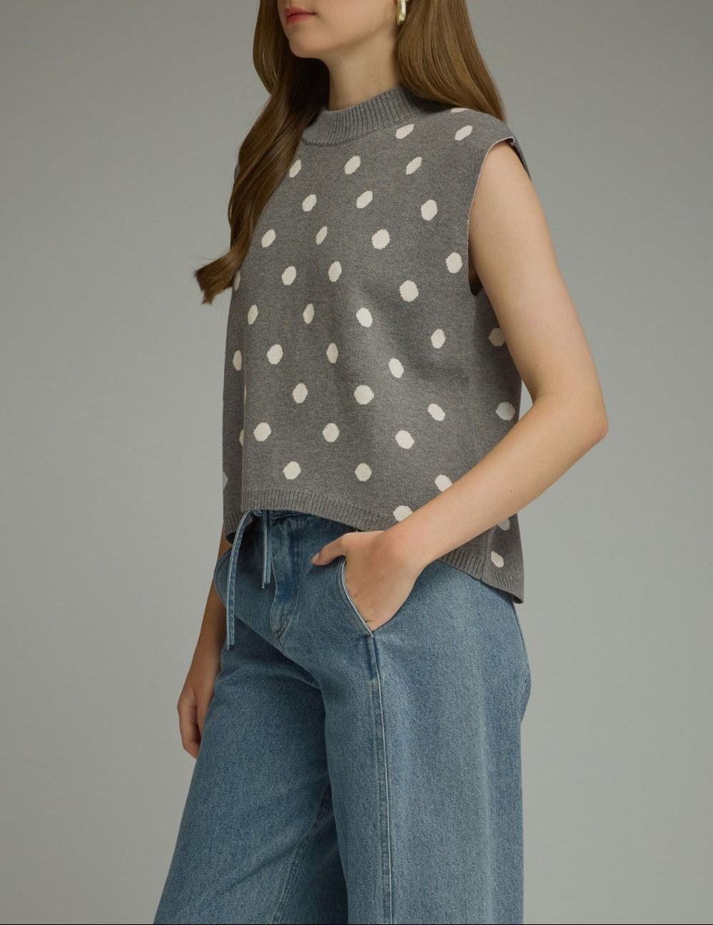 Dottie bloom gray swater top