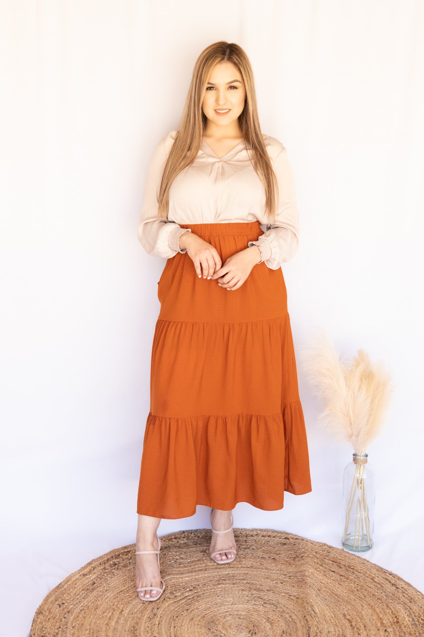 Bubble Amber Tiered Maxi Skirt