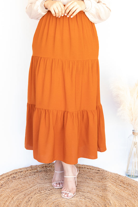 Bubble Amber Tiered Maxi Skirt
