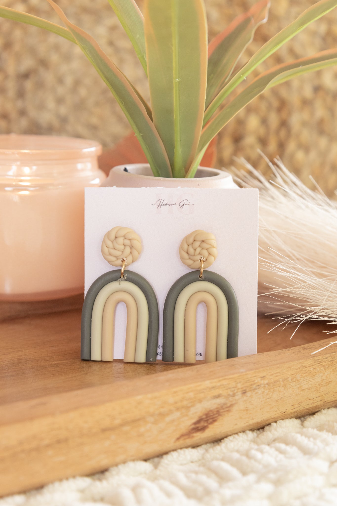 Gray Rainbow Earrings